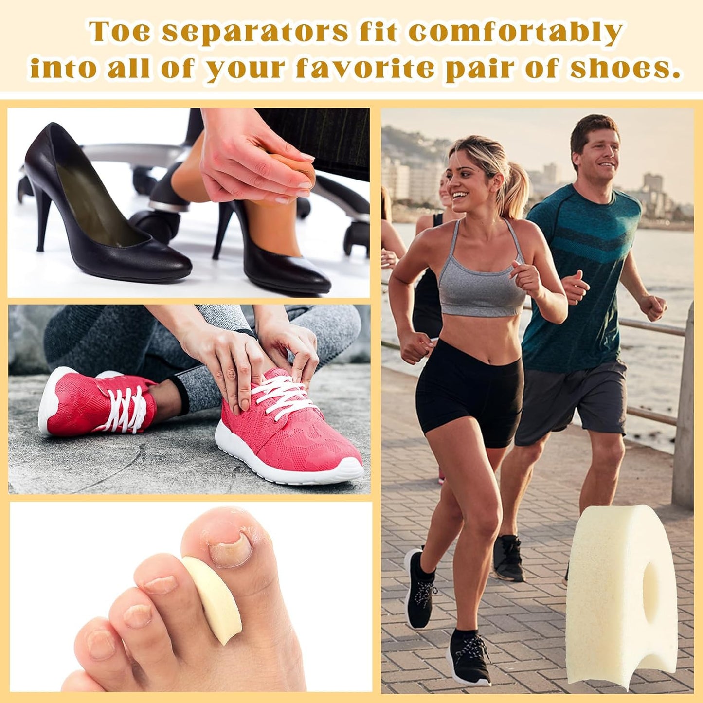TrelaCo 30 Pcs Foam Toe Separators Spacers for Corn Relieves,1/4 Inch, Pain from Bunions, Blister and Hammer Toe Relief