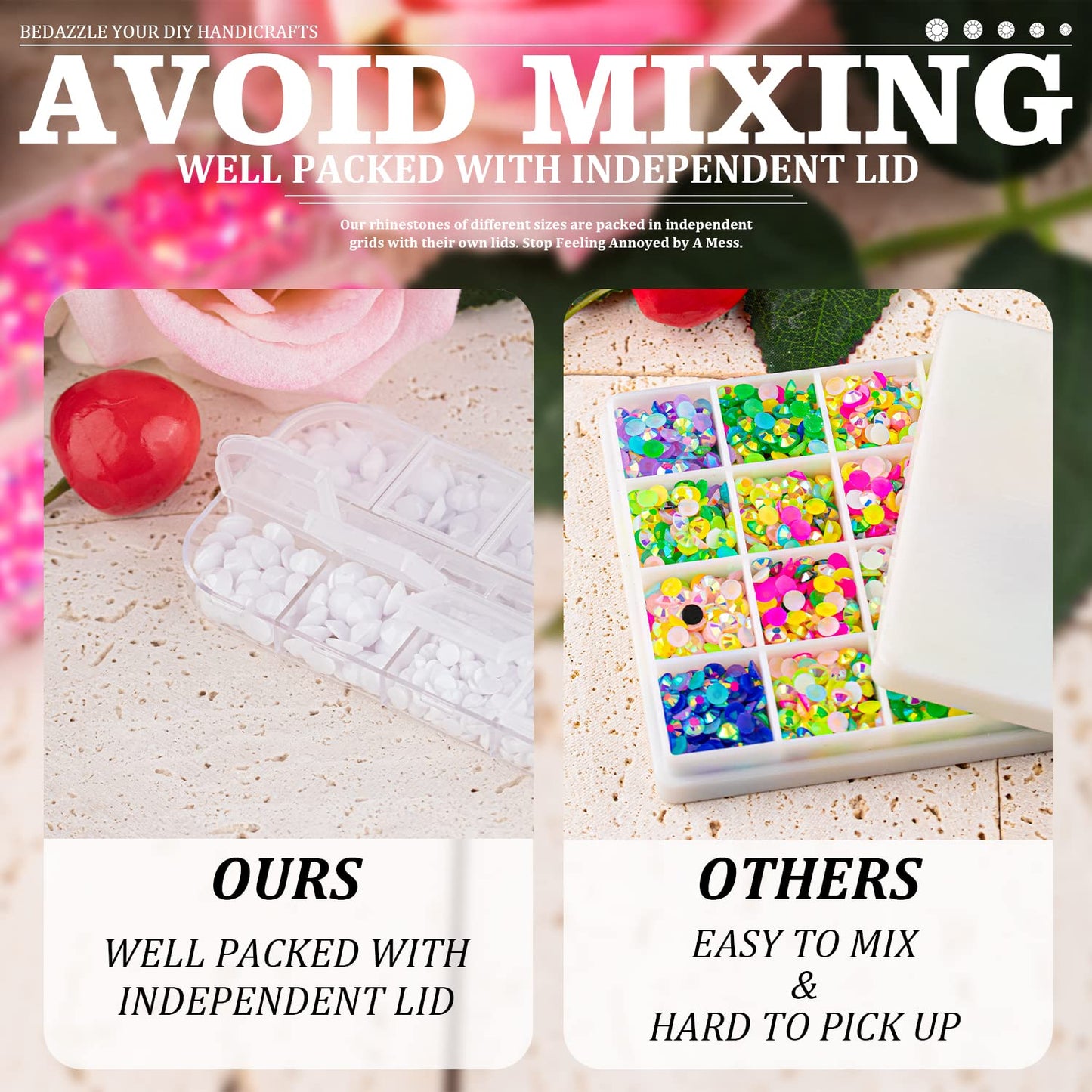 5000PCS Resin Rhinestones with Tweezers for Crafting, 2/3/4/5/6mm Flatback Jelly Rhinestones, 3 Box White Non Hotfix Crystal Gems for DIY Crafts Mugs Tumblers Clothes Makeup Nail