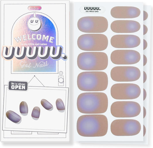 UUUUUU Semi Cured Gel Nail Strips | Salon-Quality | UV Free Gel Nail Wraps for Women | Easy Peel&Stick | Long-Lasting up to 14 Days | 28 Strips Set+File & Wipes | Gift-Ready(UGN128 Wicked Witch)