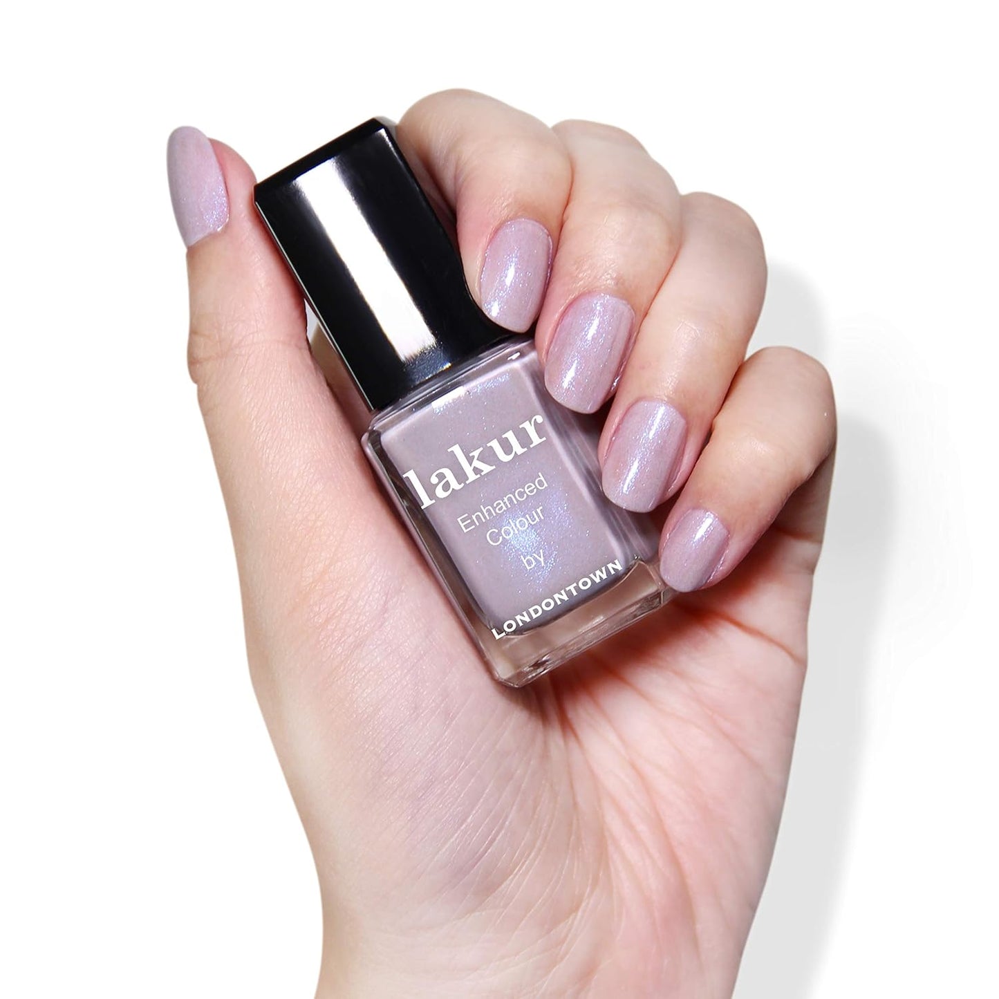 LONDONTOWN lakur Nail Polish - Chip-Resistant, Non-Toxic, Conditions & Hydrates Nails | Glittery Shimmery Lilac, Opal, .40 fl oz