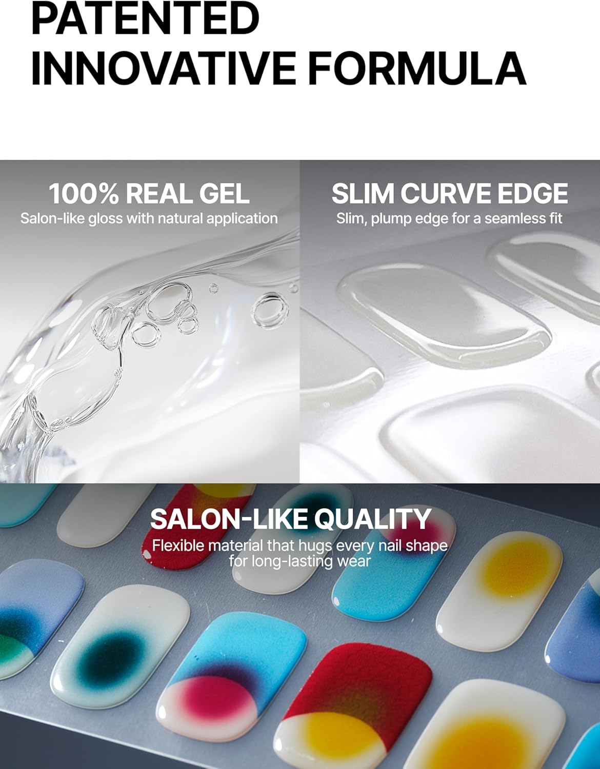 UUUUUU Semi Cured Gel Nail Strips | Salon-Quality | UV Free Gel Nail Wraps for Women | Easy Peel&Stick | Long-Lasting up to 14 Days | 28 Strips Set+File & Wipes | Gift-Ready(UGN109 Glossy & Nudy)