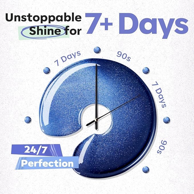 modelones Blue Nail Polish, 6 Colors Cat Eye Glitter Gray Shimmer Holographic Clear Quick Dry Mini Starter Set, Long Lasting Art DIY Manicure Kit at Home for Women