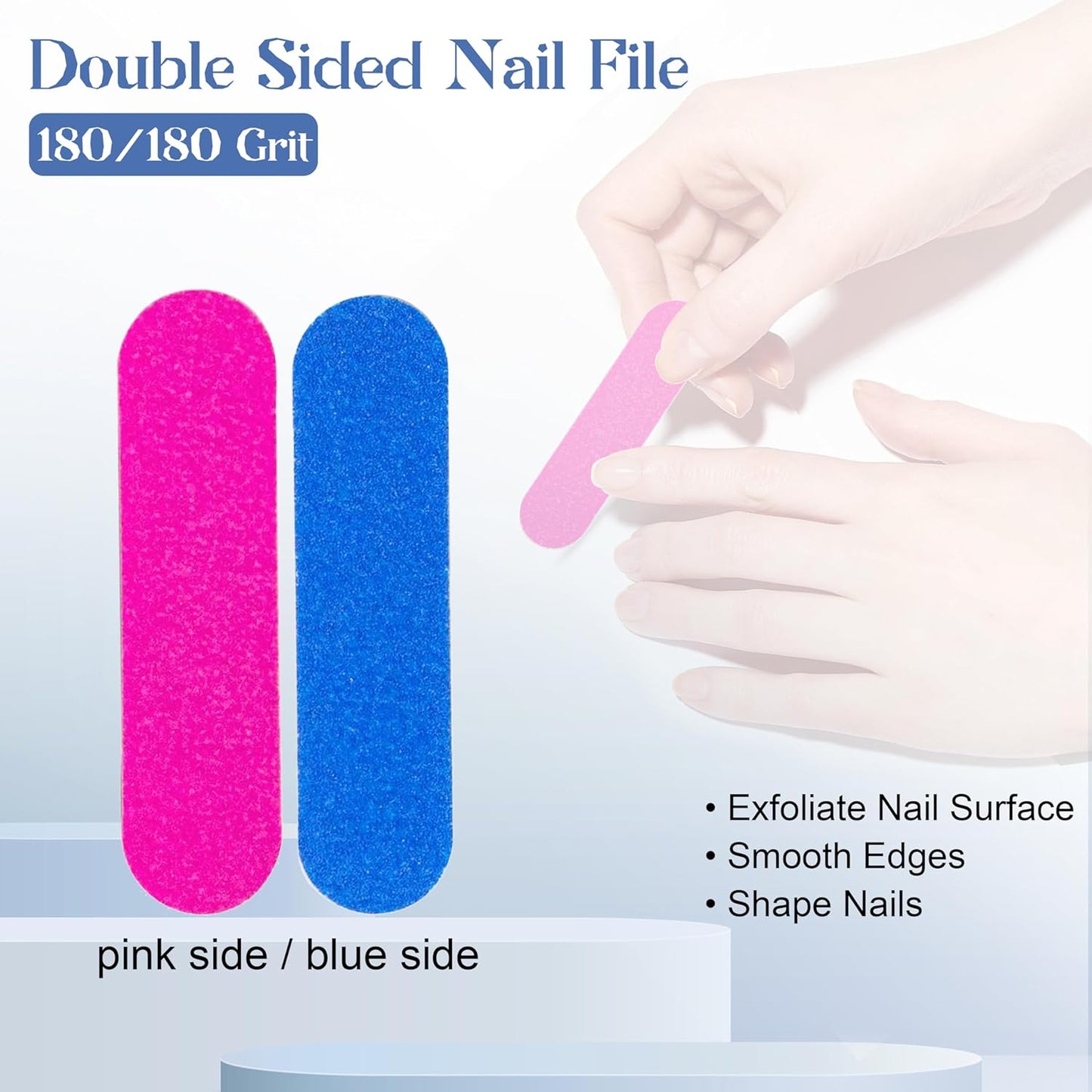 30 Pack Disposable Manicure Kit Individually Packed 3-Piece Mini Press on Nail Art Tool Prep Kit Includes Mini Nail File, Cuticle Stick, Prep Pad, 30 Sets for Salon Business Home Travel Use