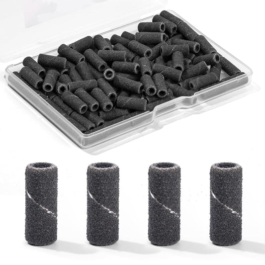 Makartt Sanding Bands for Nail Drill:100 Pcs Small Nail Sanding Files with 2025 Upgrade Design 3.1mm Mandrel Bits,180 Medium Grits (Black, Upgrade #240 Sanding Bands)