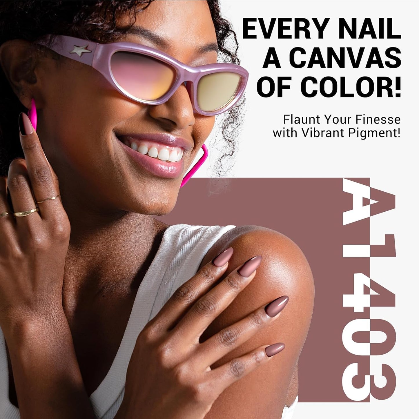 MelodySusie Thick Gray Brown Gel Nail Polish,0.5fl oz Soak Off UV LED Cocoa Red Gel Polish Gift for Women Nail Art Manicure Salon DIY Nail Design Decoration at Home-A1403