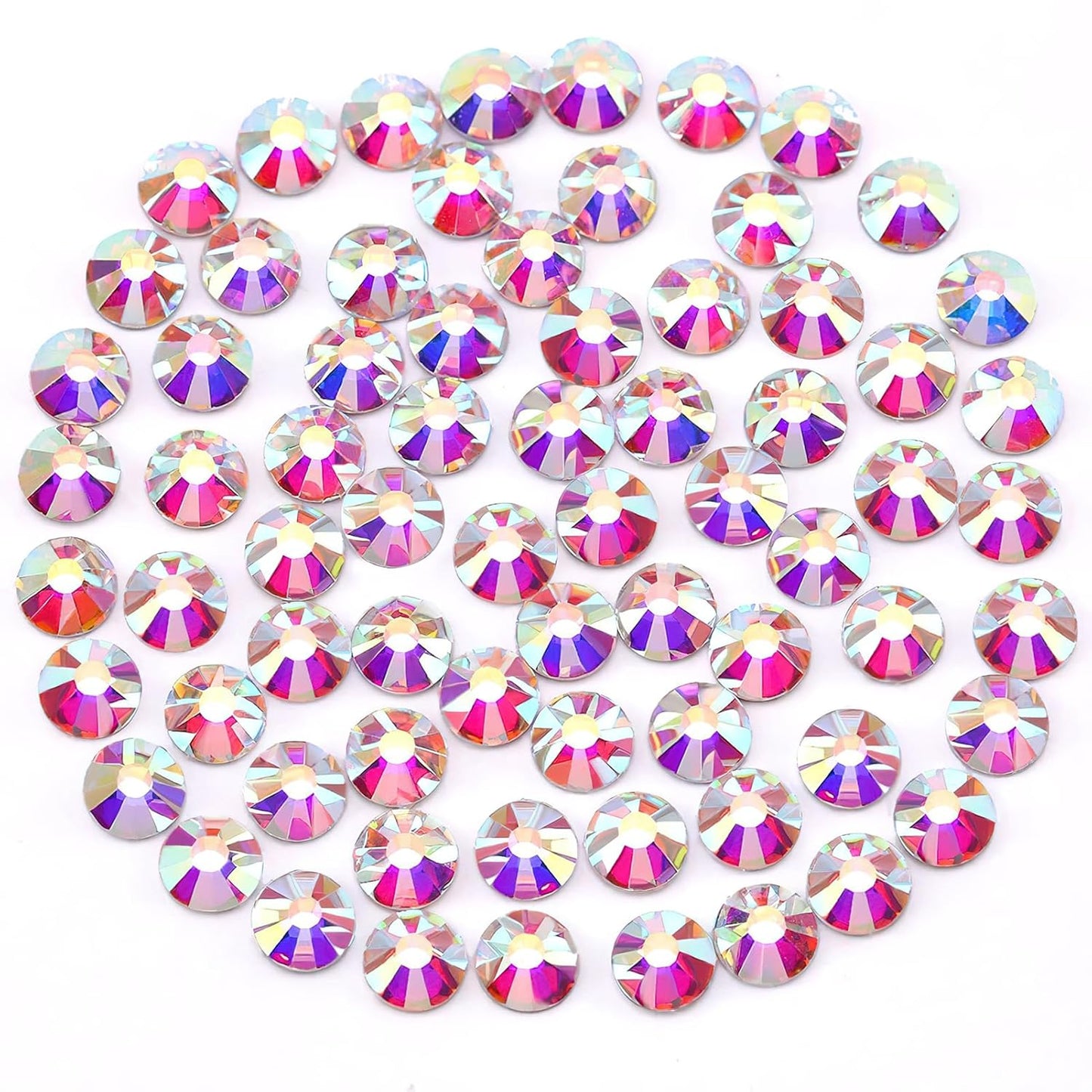 Novani Rhinestones 3000Pcs Flatback Crystal Round Loose Gemstones Glass Rhinestones for Crafts Makeup Nail Art Clothes Shoes DIY Decorations(SS6, 1.9-2.0mm,Crystal AB)
