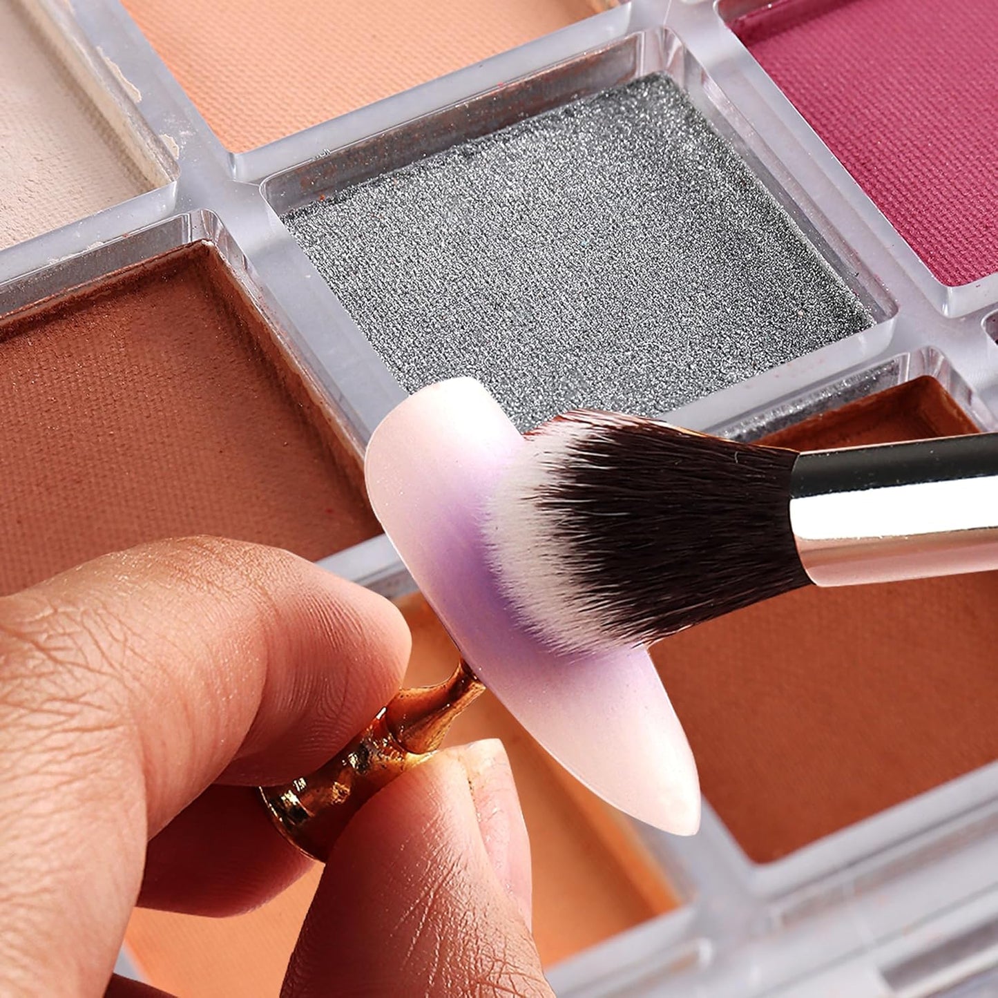 Nail Pigment Palette 9 Colors Gradient Effect Solid Nail Powder for Beginners Nail Salon Home DIY Nail Art Decor for Ombre Nails, Nail Supplies #01