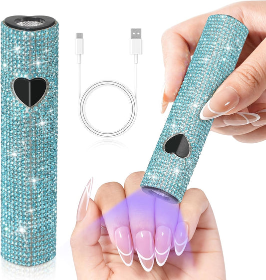 UV Light for Gel Nails, Handheld UV Nail Lamp, Portable LED Nail Lamp, Mini Nail Dryer, USB Nail Light for Fast Curing, Dark Blue