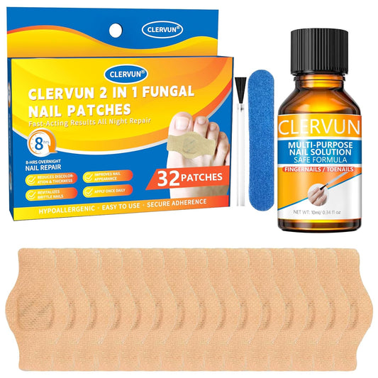 Fungus Nail Patches - 32 Pcs - Toe Nail Fungus Treatment Extra Strength, Fungal Nail Patches for Toenails, 8-Hour Nail Repair for Damaged Nails for Men and Women Overnight Renewal