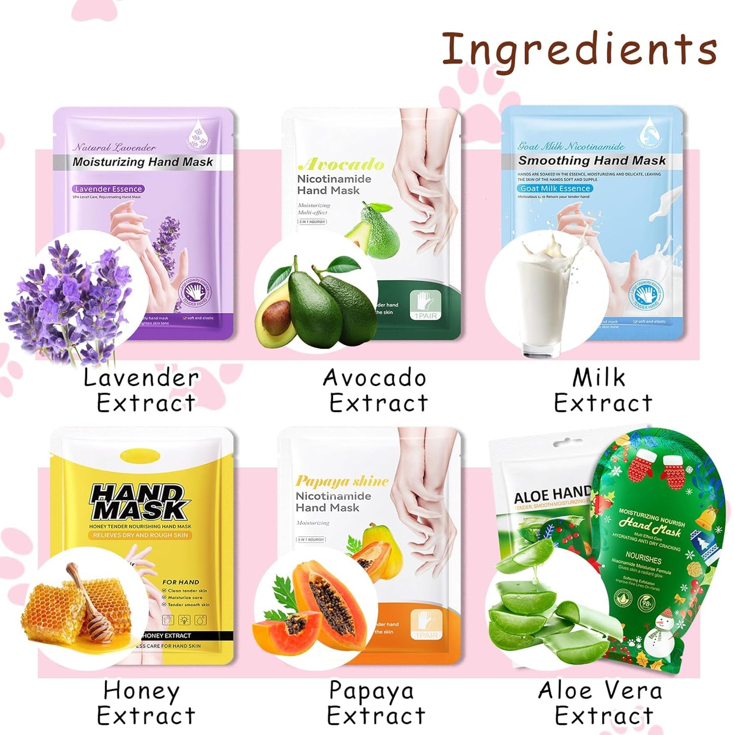 Hand Masks, 6 Pairs Hydrating Exfoliating Hand Peeling Mask, Smooth Hand Masks Moisturizing Gloves Overnight for Dry, Rough, Cracked Hands, Hand Skin Moisturizer Glove for Women Men（J