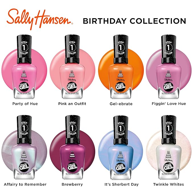 Sally Hansen Miracle Gel Salon Quality Nail Polish | Gel-Like Formula, Two-Step System, No UV Light Needed, Long Lasting | Opaque, Glossy | 530 Figgin' Love Hue | Pink Purple Nail Color
