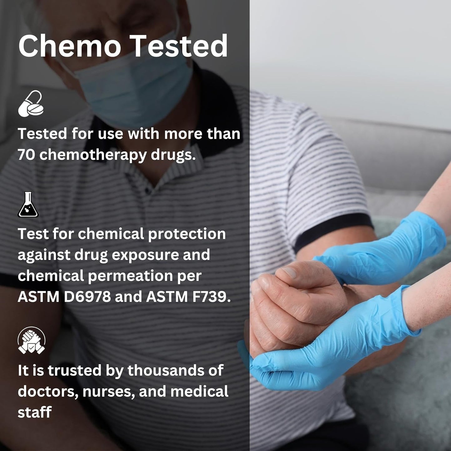 Nitrile Exam Gloves Latex Free & Powder Free Disposable Gloves for Cleaning, Food Safe, Medical Use - 4 Mil
