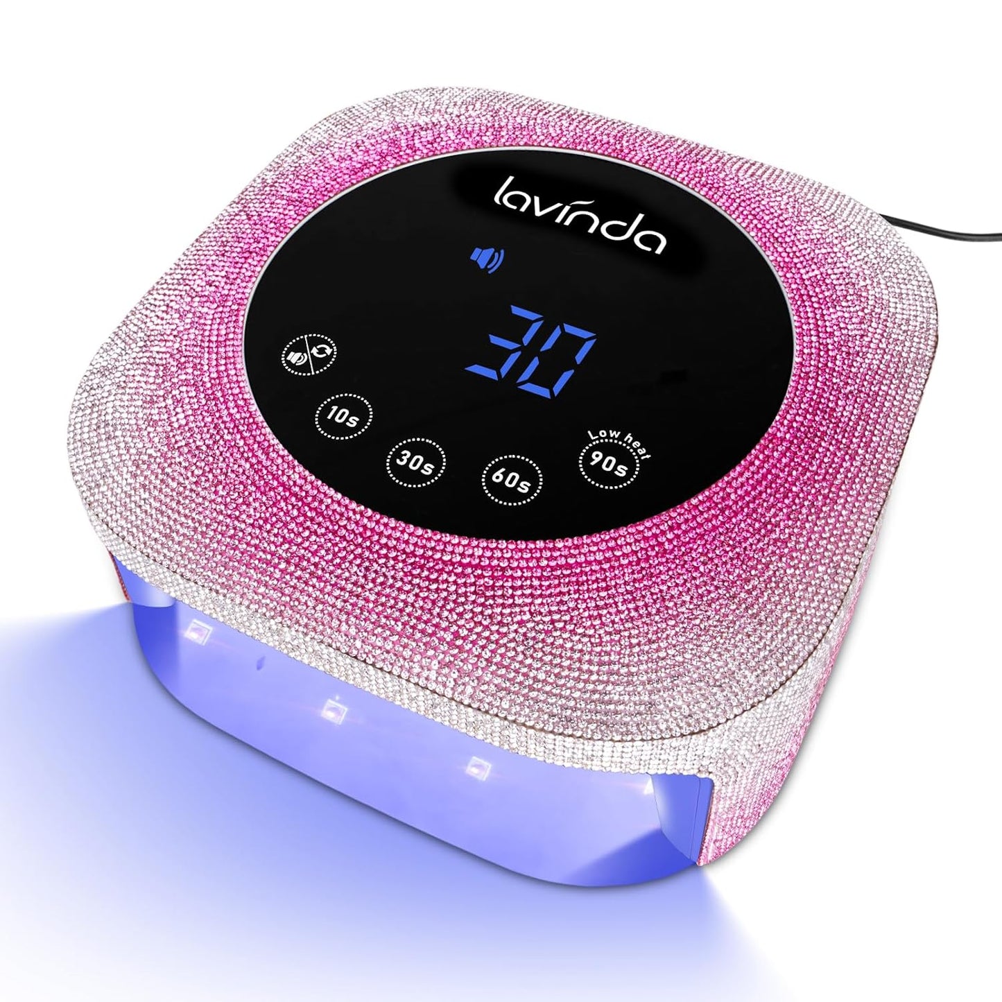 Lavinda UV Nail Lamp, 54W UV Light for Gel with Rhinestones, Plug-in LED Nails Light Dryer for Gel Polish, Fast Curing Lamp for Salon Home Use, Gradient Pink