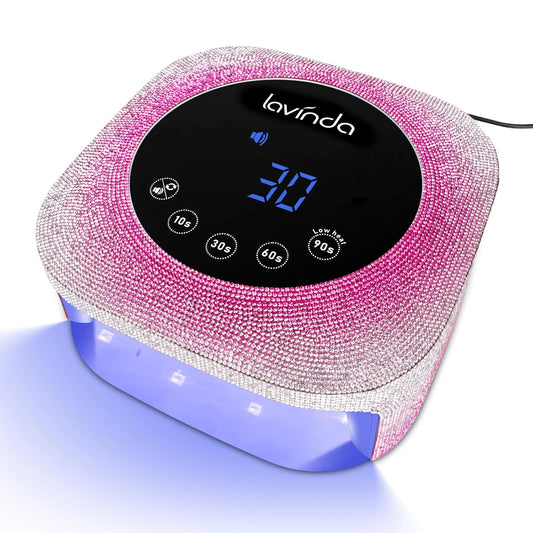 Lavinda UV Nail Lamp, 54W UV Light for Gel with Rhinestones, Plug-in LED Nails Light Dryer for Gel Polish, Fast Curing Lamp for Salon Home Use, Gradient Pink