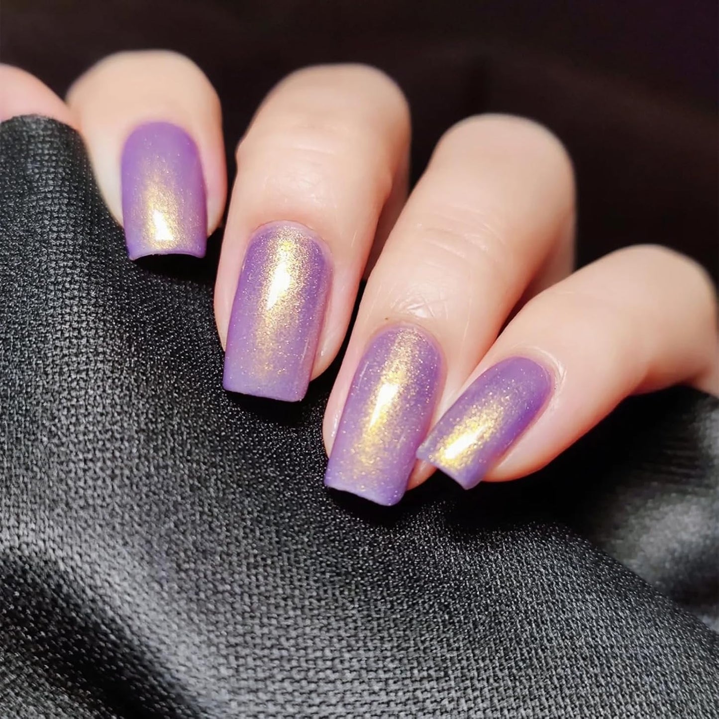 COSMOO Purple Golden Shimmer Quick Dry Nail Polish, 0.41 Fl Oz (Pack of 1), Red