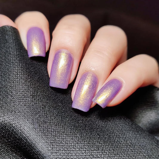 COSMOO Purple Golden Shimmer Quick Dry Nail Polish, 0.41 Fl Oz (Pack of 1), Red
