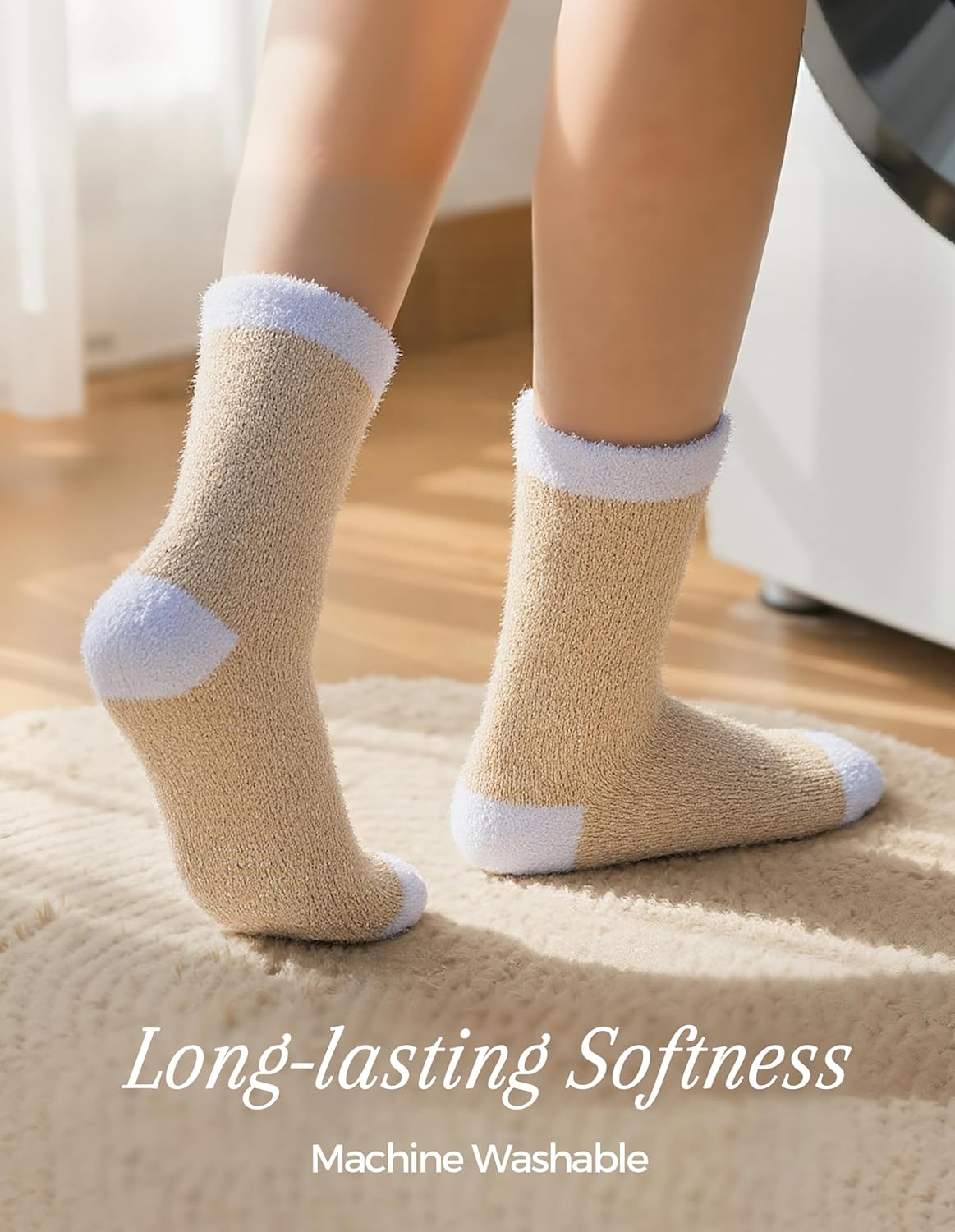 TEHOOK Warm & Cozy Gifts for Women, Stocking Stuufers, Fluffy Fuzzy Plush Sleeping Slipper Socks - Soft Warm Fabric