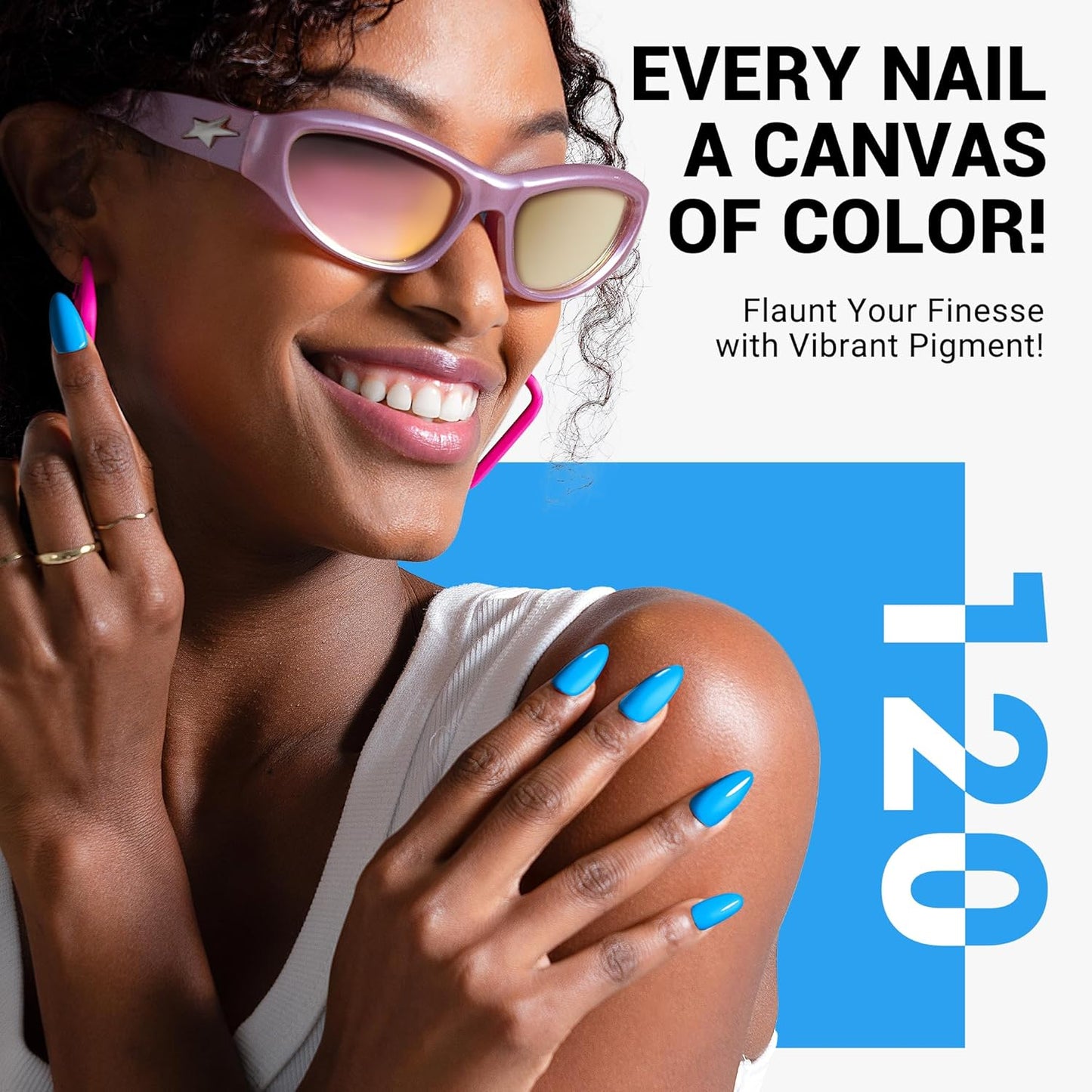 MelodySusie Thick Light Blue Gel Nail Polish,0.5fl oz Nails Soak Off UV LED Bright Ocean Blue Gel Polish Christmas Gift for Women Nail Art Manicure Salon DIY Nail Design Decoration at Home-120