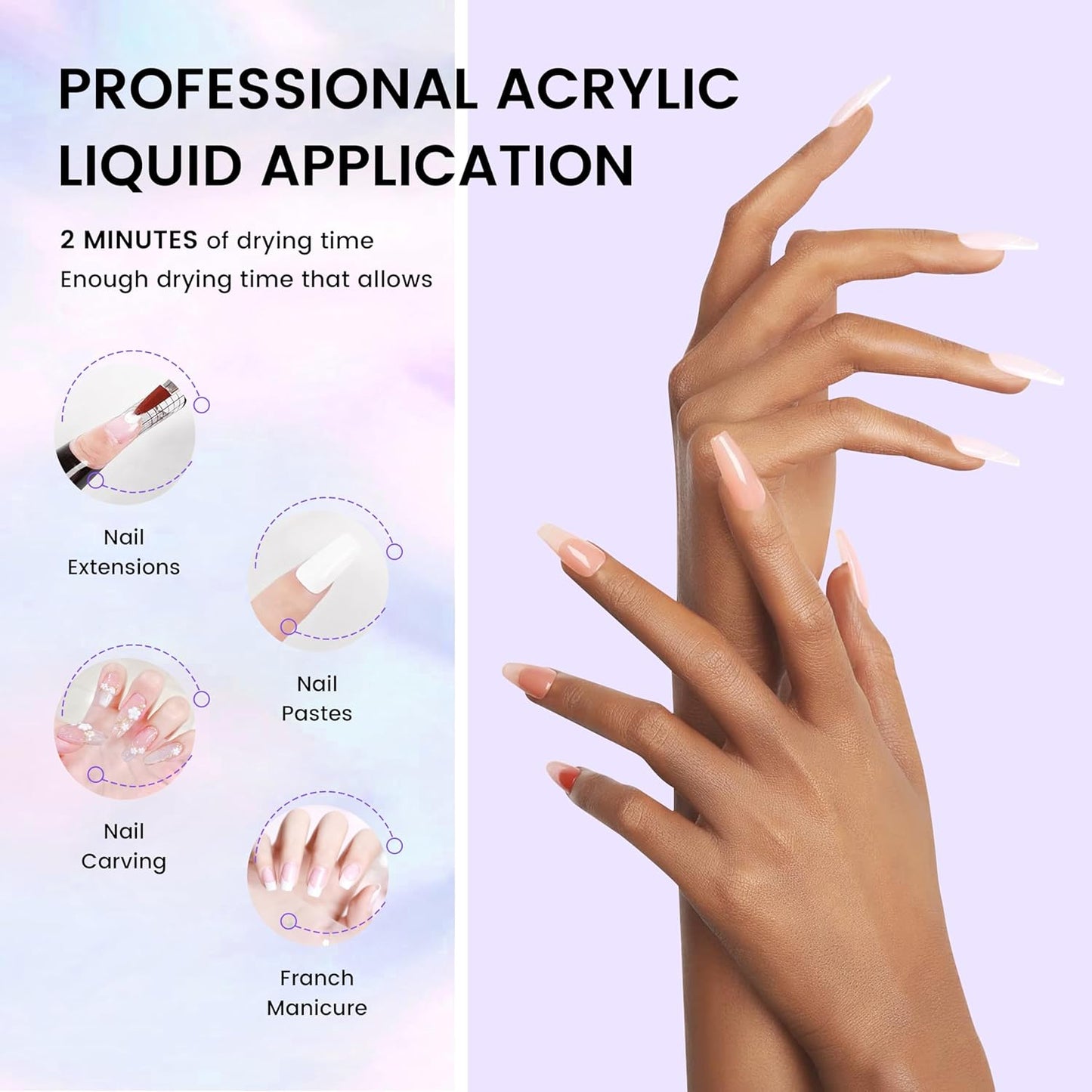 AIJIMEI Acrylic Liquid Monomer for Nail System, 120ml/4fl.oz with Acrylic Nail Brush for Acrylic Powder Application Acrylic Nail Monomer Liquid for Acrylic Nails (Acrylic Liquid 120ml/4fl.oz)