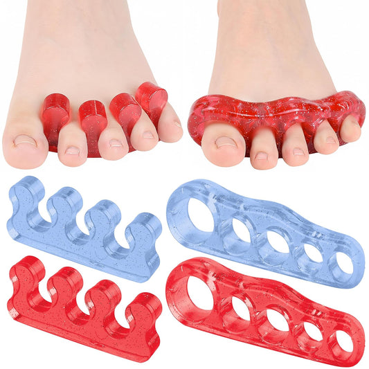 Dr. JK- ToePal Gel Toe Separator, 4 Pairs, Toe Spacers, Bunion Corrector, Pink & Purple, Christmas Gifts