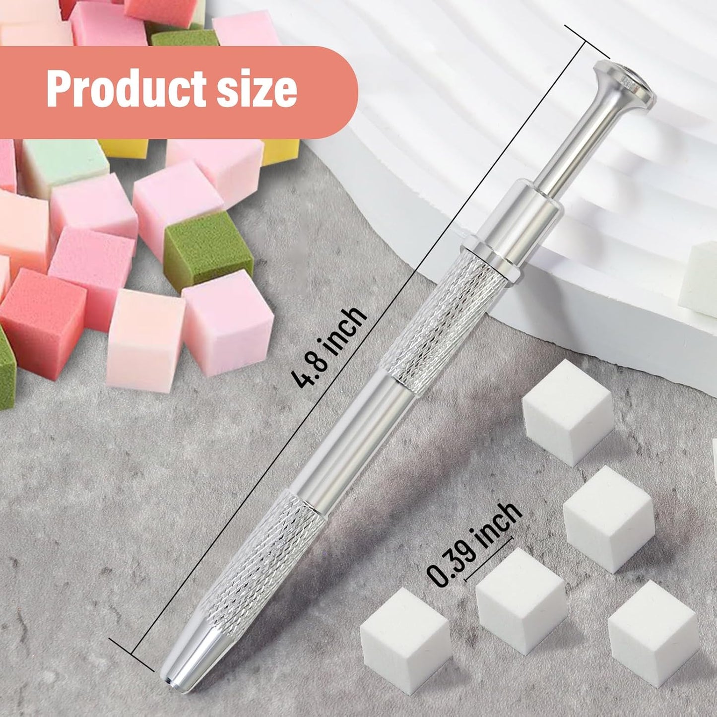 100Pcs Soft Nail Sponges for Ombre Nail Art Sponges with Grabbing Pen with Disposable Gel Polish Palette Paper