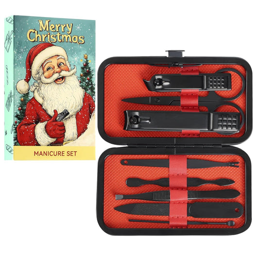 Manicure Set - Stocking Stuffers for Men & Women, 8 Pieces Stainless Steel Nail Clipper Kit, Nail Care Tool with Christmas Gifts Box