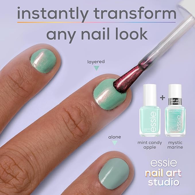 essie Nail Art Studio Special Effects Chrome Polish, Vegan, Aqua Nail Polish, Mystic Marine, 0.46 Fl Oz