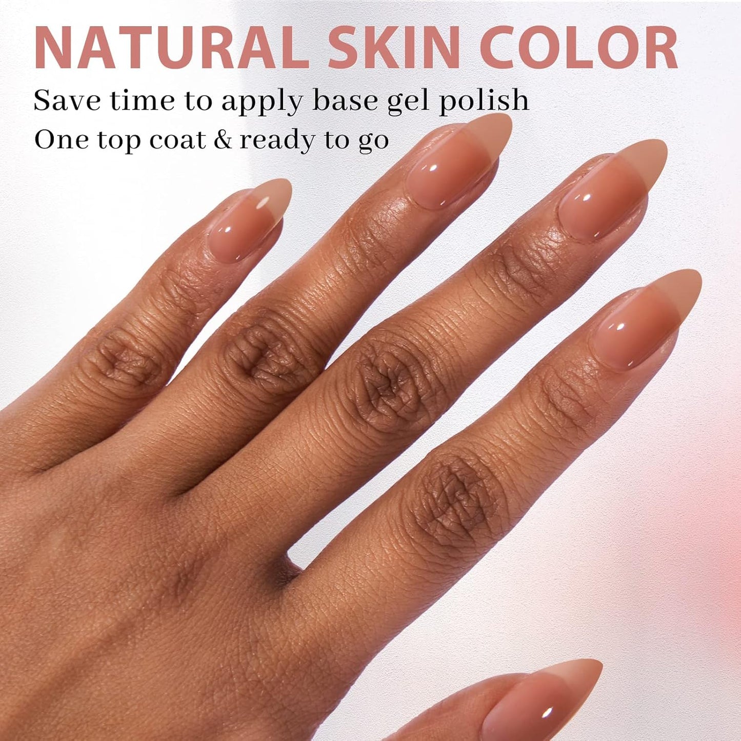 BTArtbox Almond Nail Tips - Brown Soft Gel Nail Kit with 150 pcs Medium Fake Nails, Gel Nail Glue, Top Coat, Nail Lamp, Pre-colored Press on Nails for Nail Art
