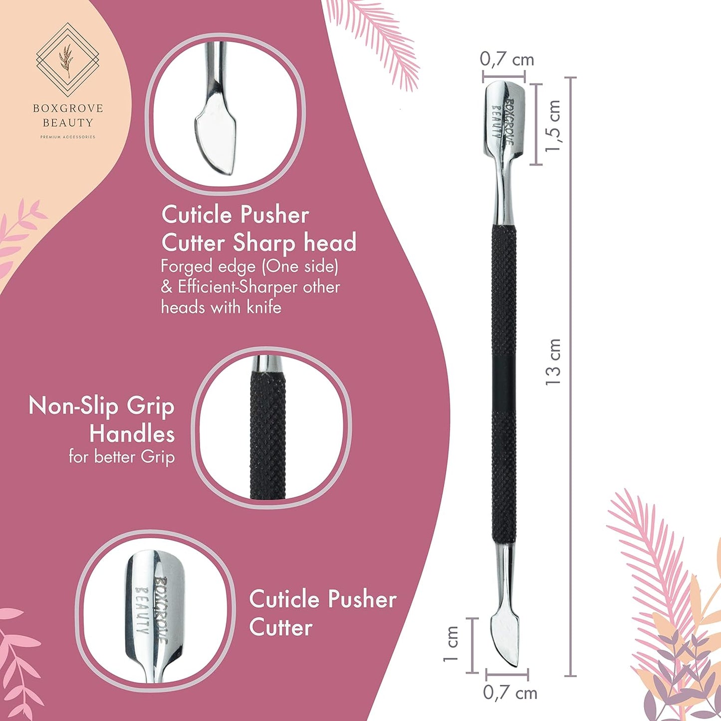 Professional Cuticle Cutter & Pusher Trimmer Manicure Tools with Double Spring– Perfect Nail Care Tool for Manicure & Pedicure Beauty at Home/Spa/Saloon