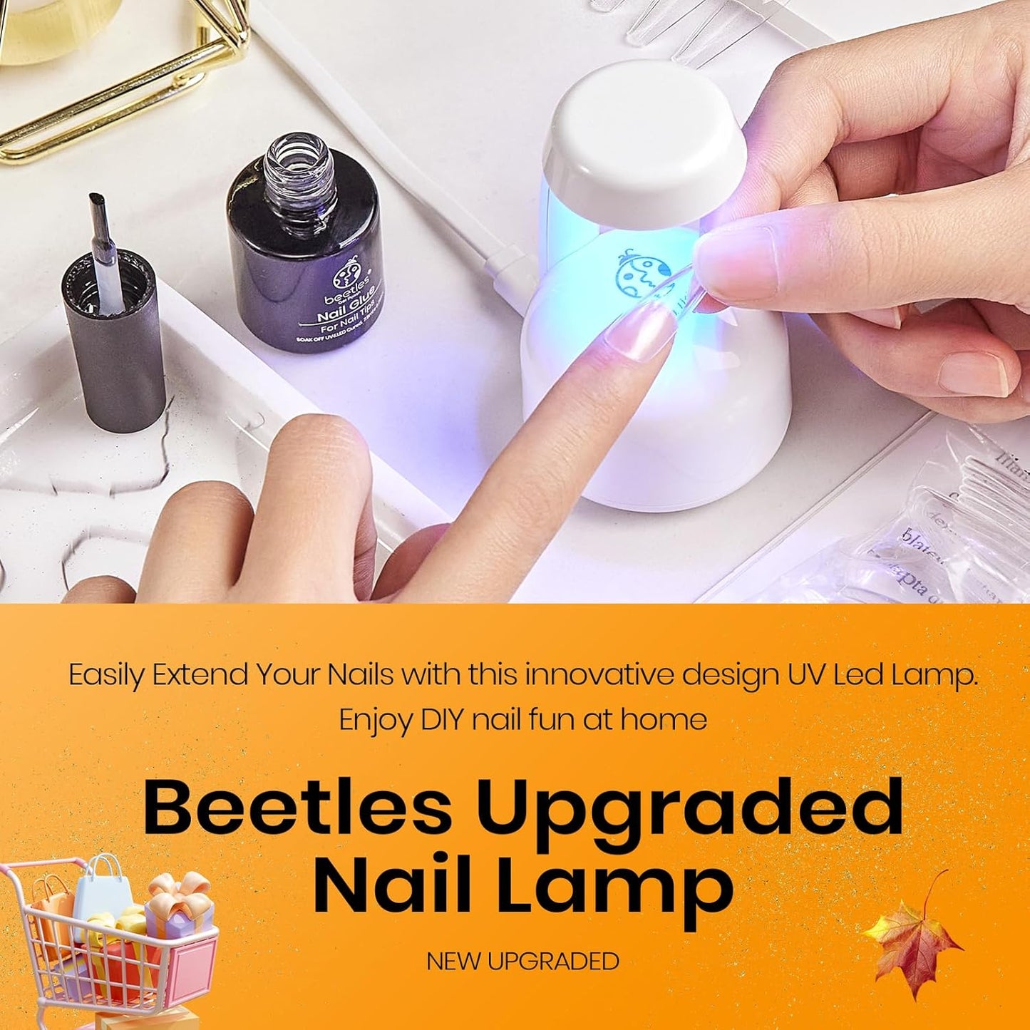 Beetles Mini Uv Light for Gel Nails Flash Curing Innovative with Smart Sensor for Easy and Fast Extension System, Portable Manicure Uv Led Light for Gel Nail Polish Diy