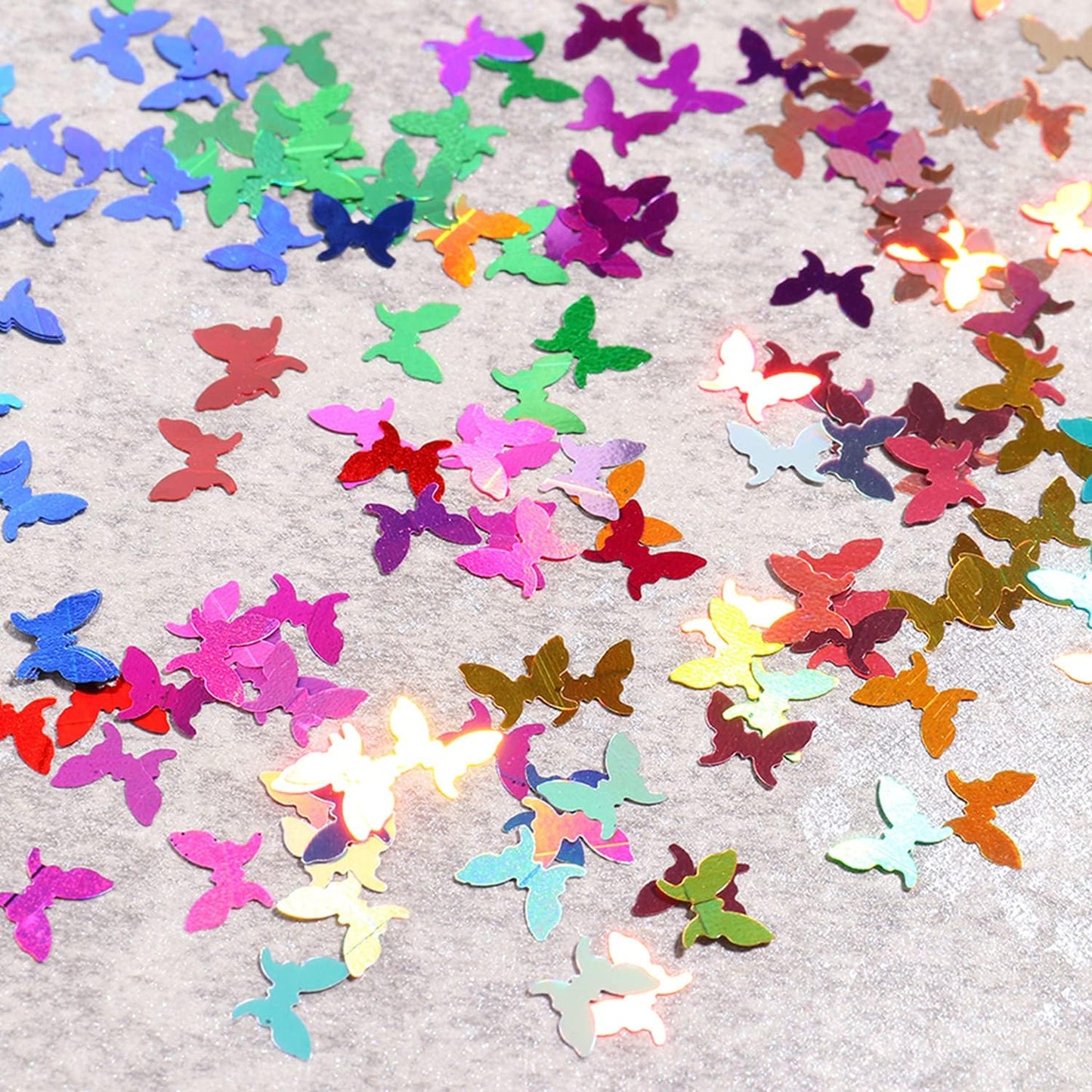 Laser Glitter Butterfly Nail Art Sequins, 3D Butterflies Sparkly Flakes Decoration-12 Colors Holographic Butterfly Shiny Design Supplies for Fingernail and Toenail Nail Accessories DIY Face Makeup