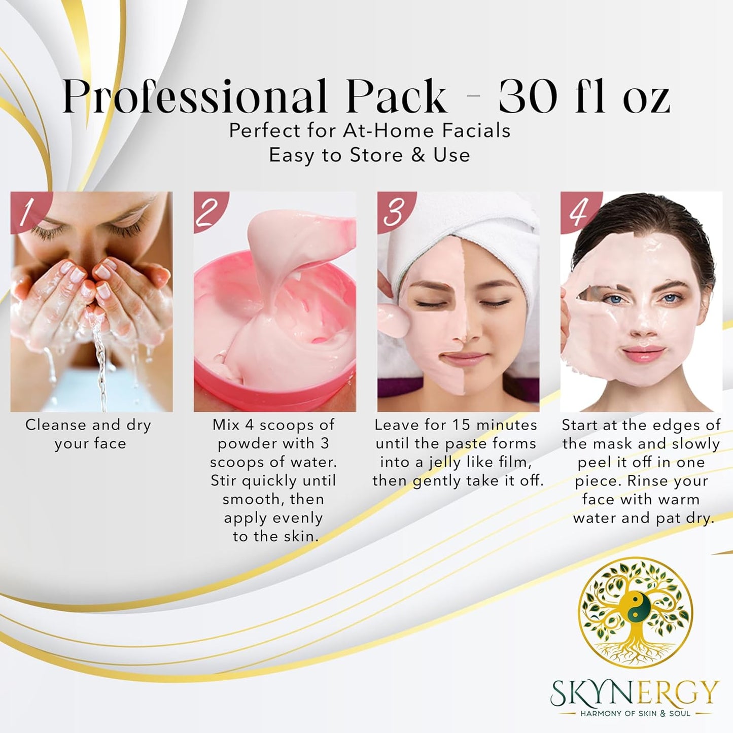 Luminous 24k Gold Jelly Mask - Professional Grade HydroGlo Jelly face Masks Skin Hydration, Radiance and Reduced Pigmentation | Vajafacial jelly mask |12 Applications (30Fl Oz)
