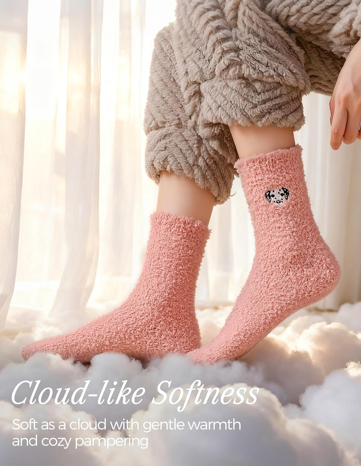 TEHOOK Warm & Cozy Gifts for Women, Stocking Stuufers, Fluffy Fuzzy Plush Sleeping Slipper Socks - Soft Warm Fabric