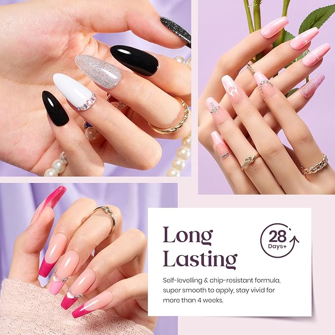 Beetles 4th of July Gel Nail Polish Set 20 Colors Red Blue White Nails with No Wipe Base and Glossy & Matte Top Coat for Soak-off UV Light Gel Nail Art Manicure Set DIY at Home Gifts for Women Girls