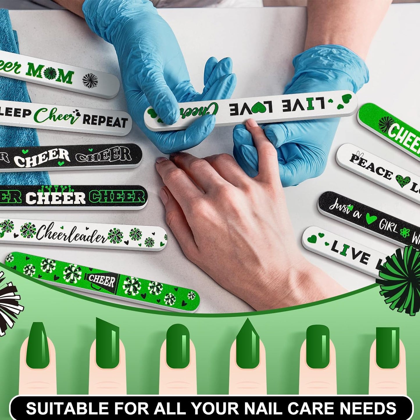 50 Pack Cheerleader Gifts Bulk for Team Funny Cheerleaders Nail Files Party Favors Cheer Gifts Cheerleading Favors for Women Girls Teammates