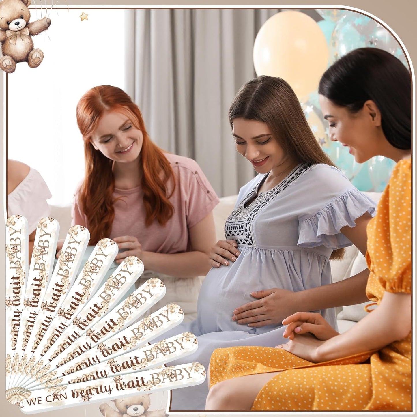 50 Pcs We Can Bearly Wait Baby Shower Party Favors Decorations Baby Shower Games Winners Prizes Gifts Bulk Bear Emery Board Nail Files for Adults Guests Gender Reveal Favors Gift Bags Stuffers