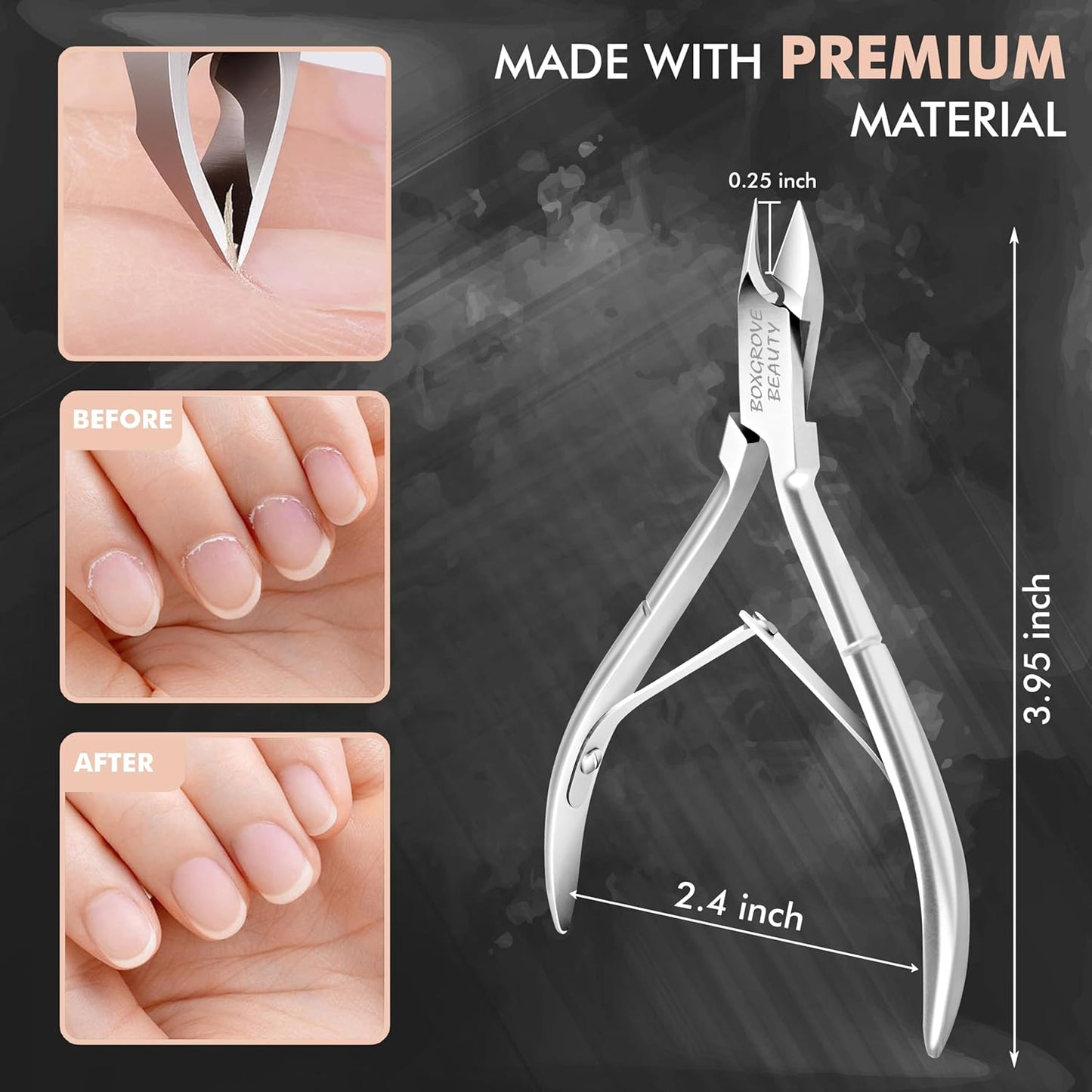 Professional Cuticle Cutter & Pusher Trimmer Manicure Tools with Double Spring– Perfect Nail Care Tool for Manicure & Pedicure Beauty at Home/Spa/Saloon (Silver Pack of 2)