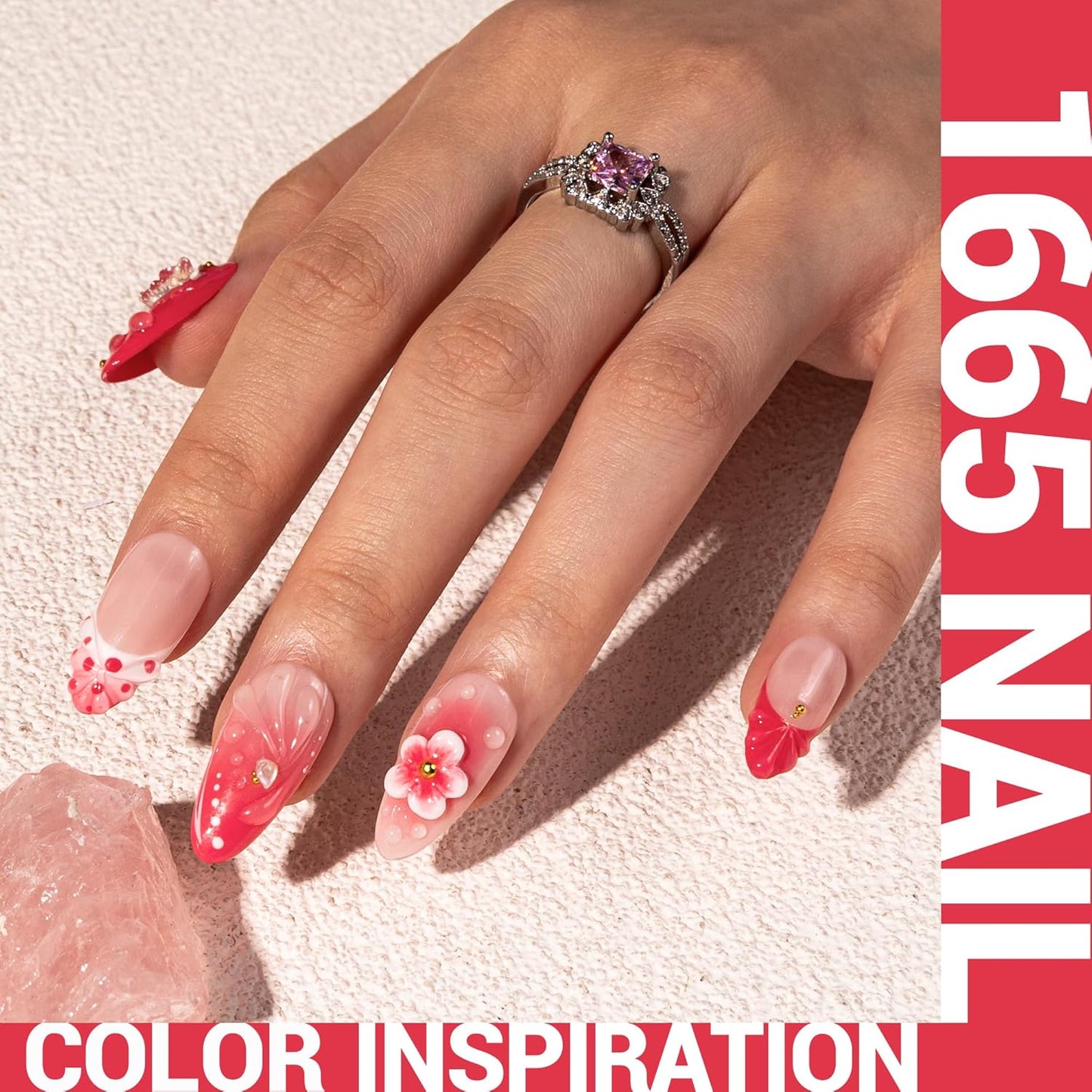 MelodySusie Thick Bright Red Gel Nail Polish,0.5fl oz Soak Off UV LED Raspberry Red Gel Polish Christmas Gift for Women Nail Art Manicure Salon DIY Nail Design Decoration at Home-1665