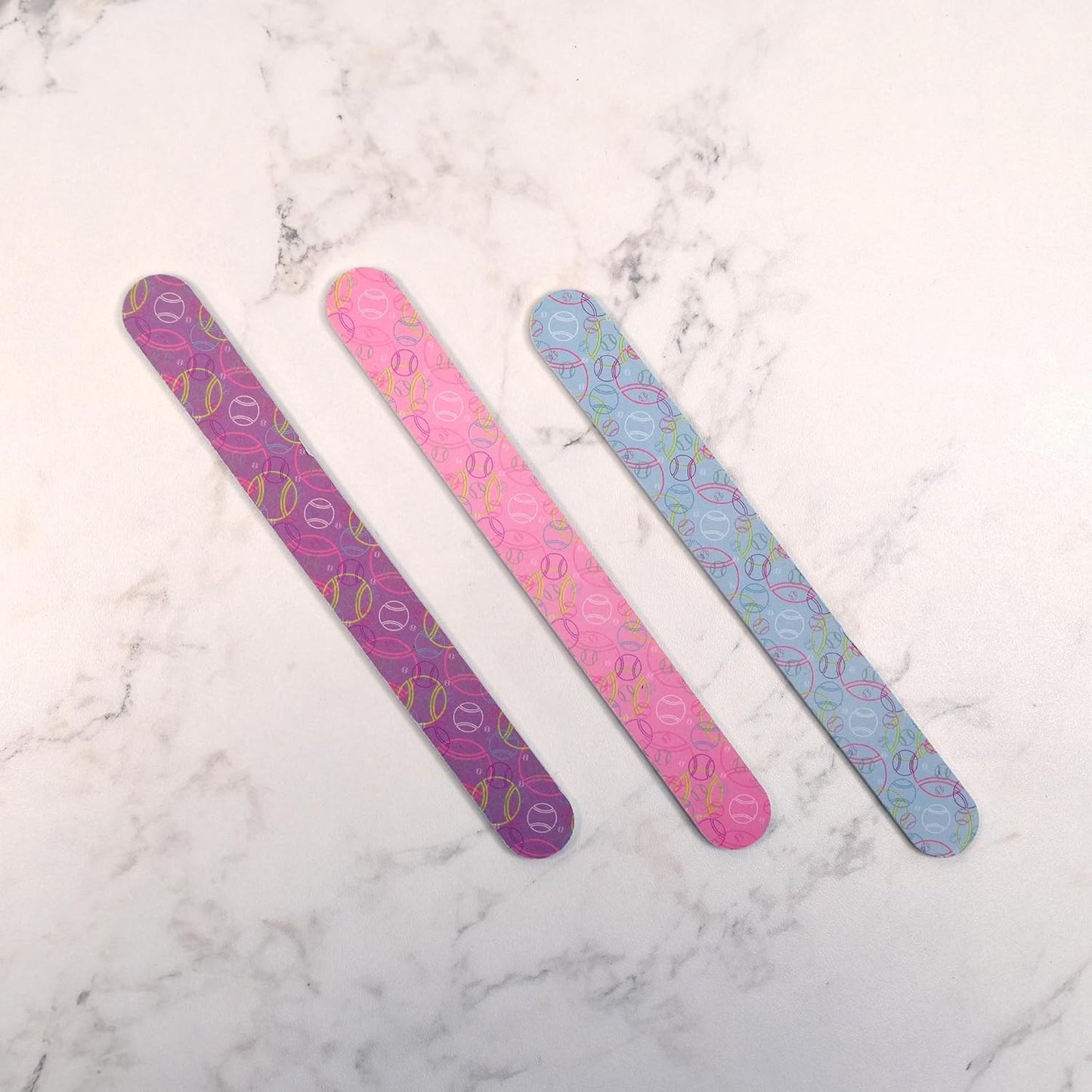 Racquet Inc. - Tennis Nail File 3-Pack - Double-Sided Emery Board for Nail Care, Manicure & Pedicure, Professional Nail Buffer & Filer for Smooth, Shaped Nails