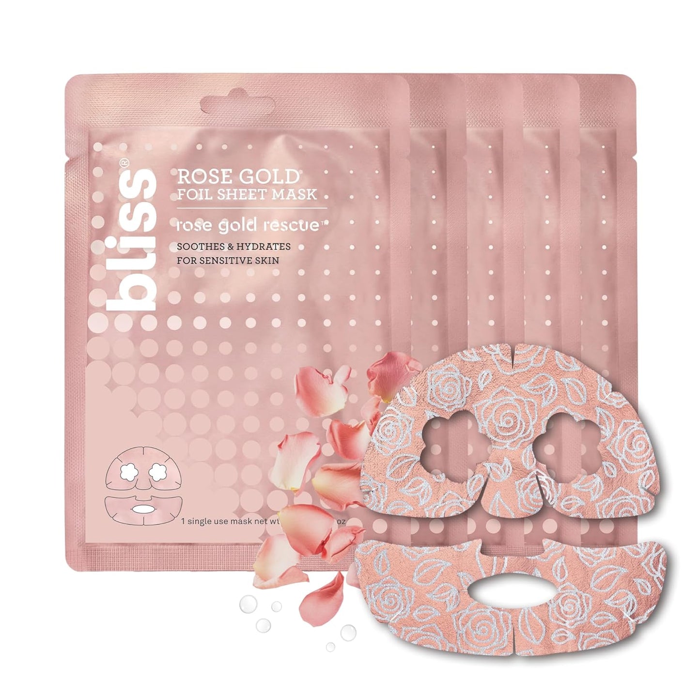Bliss Skincare Sheet Masks - Sensitive Skin - Face Masks Pack - Biodegradable - 5pk