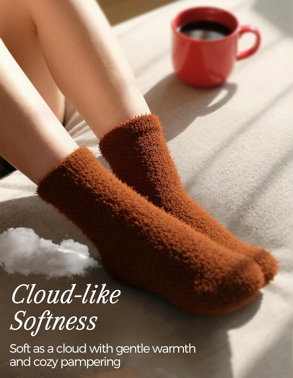 TEHOOK Warm & Cozy Gifts for Women, Stocking Stuufers, Fluffy Fuzzy Plush Sleeping Slipper Socks - Soft Warm Fabric