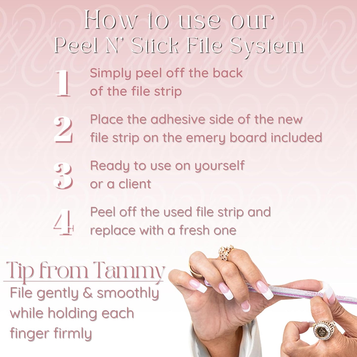 Tammy Taylor 100 Grit Acrylic Finger Nail Files for Women, 100/180 Limas para Uñas & Emery Boards for Nails, Professional Manicure Tools, Salon Art Supplies & Accessories, Disposable Fingernail File