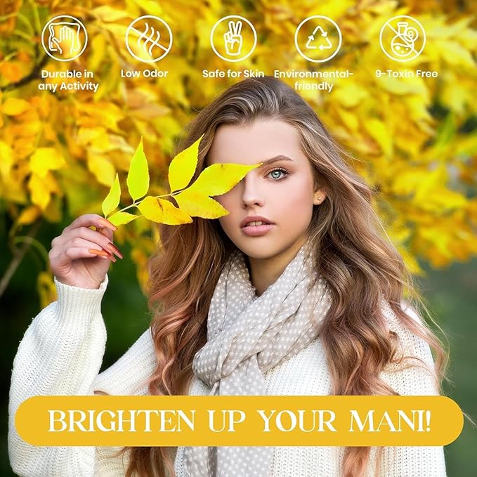 Beetles Fall Gel Nail Polish Set 6Pcs Brown Green Yellow Burgundy Orange Glitter Gel Polish Nails Art Soak off Uv LED Manicure Gift Set Golden Season Collection 2025 Nail Trend Gift for Women
