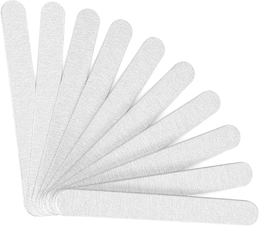 Nail Files, 10 PCS Fingernail Files 7" Long 80/100 Grit Emery Boards for Nails - Professional Nail File Washable for Acrylic, Gel, Dip Powder, and Poly Gel Nails