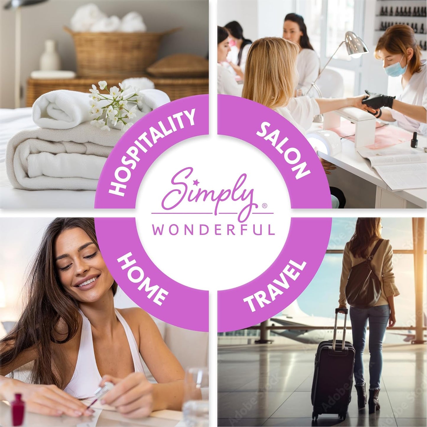 Simply Wonderful Nail Polish Remover Wipes, Acetone-Free, Enriched with Nourishing Almond Oil, Plant-Based Nail Polish Remover Pads, Lint-Free, 20 Individually Wrapped Nail Polish Wipes