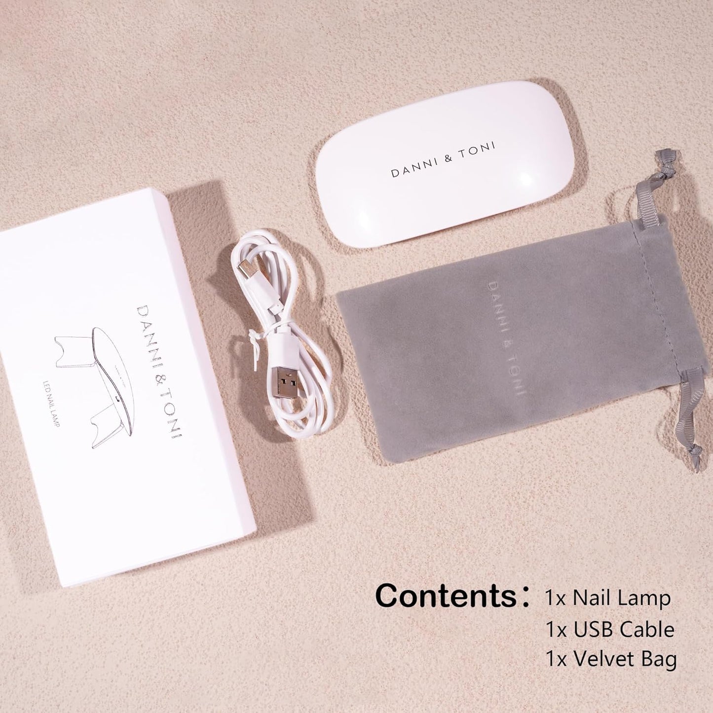 DANNI & TONI UV LED Gel Nail Lamp - Mini Travel Nail Dryer for Gel Polish and Stickers