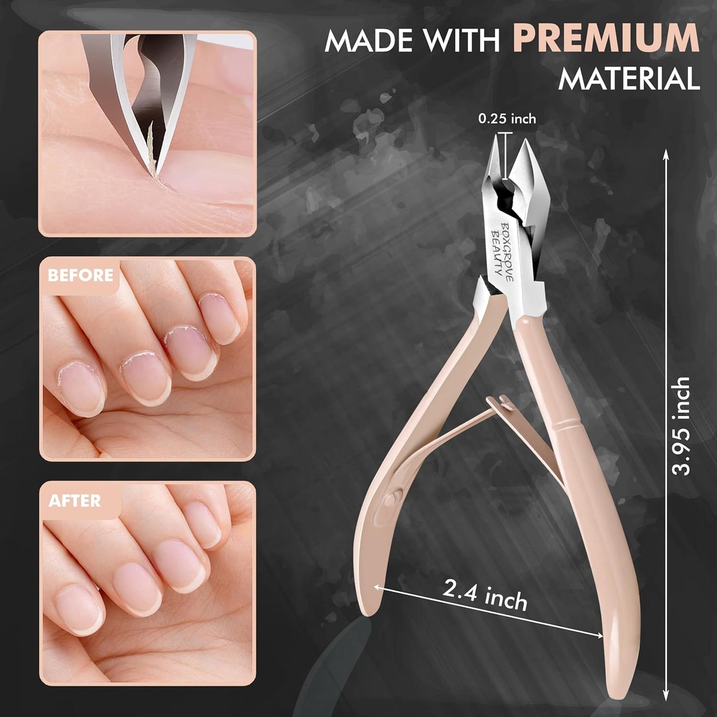 Professional Cuticle Cutter & Pusher Trimmer Manicure Tools with Double Spring– Perfect Nail Care Tool for Manicure & Pedicure Beauty at Home/Spa/Saloon