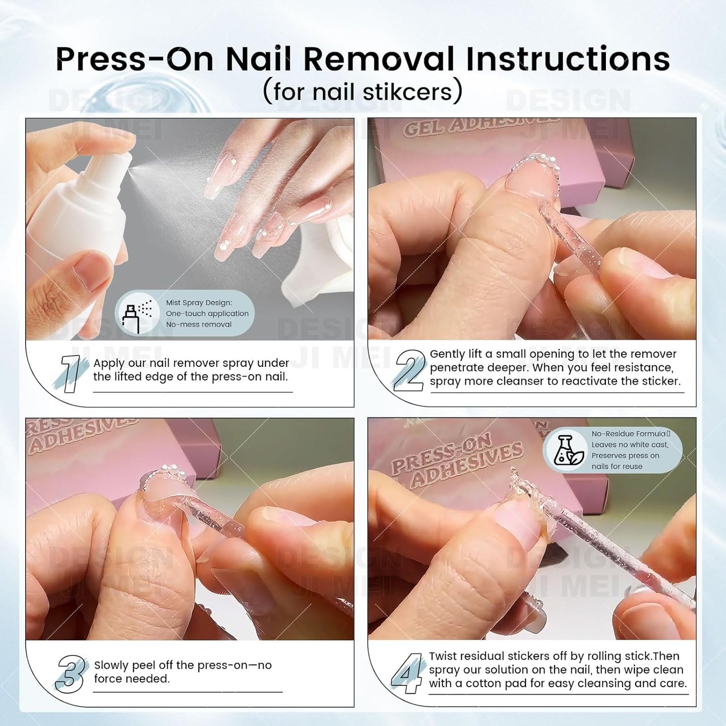 BENGONG 5-in-1 Multi-Functional Spray Professional Gel Polish Remover for Nails Care for Press-On Nails & Natural Nails Brush Cleaner Nail Polish Remover & Remover For Nails, Glue, Gel- 1.5 Fl oz