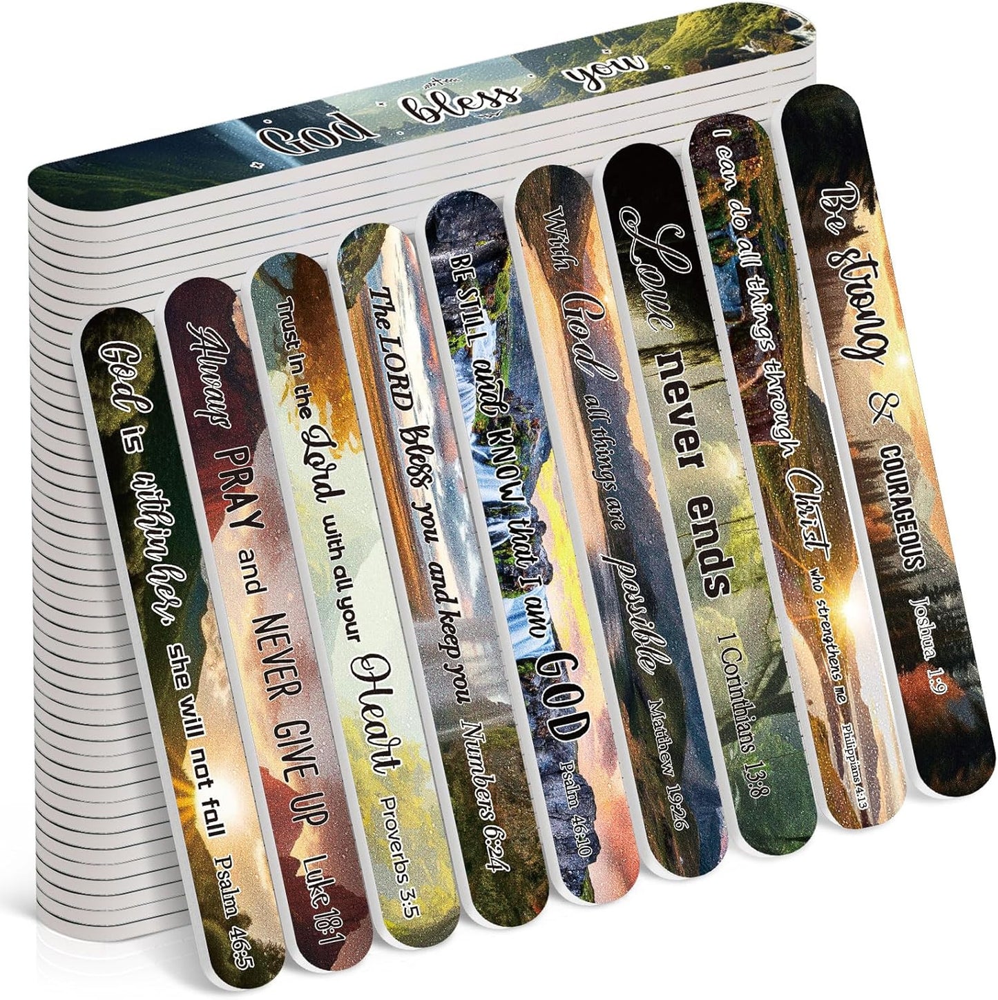 50 Pack Christian Gifts for Women Bulk Church Bible Verse Nail Files Scripture Emery Boards Christian Religious Gift Nail Files for Employee Appreciation Teacher Staff Coworkers Women