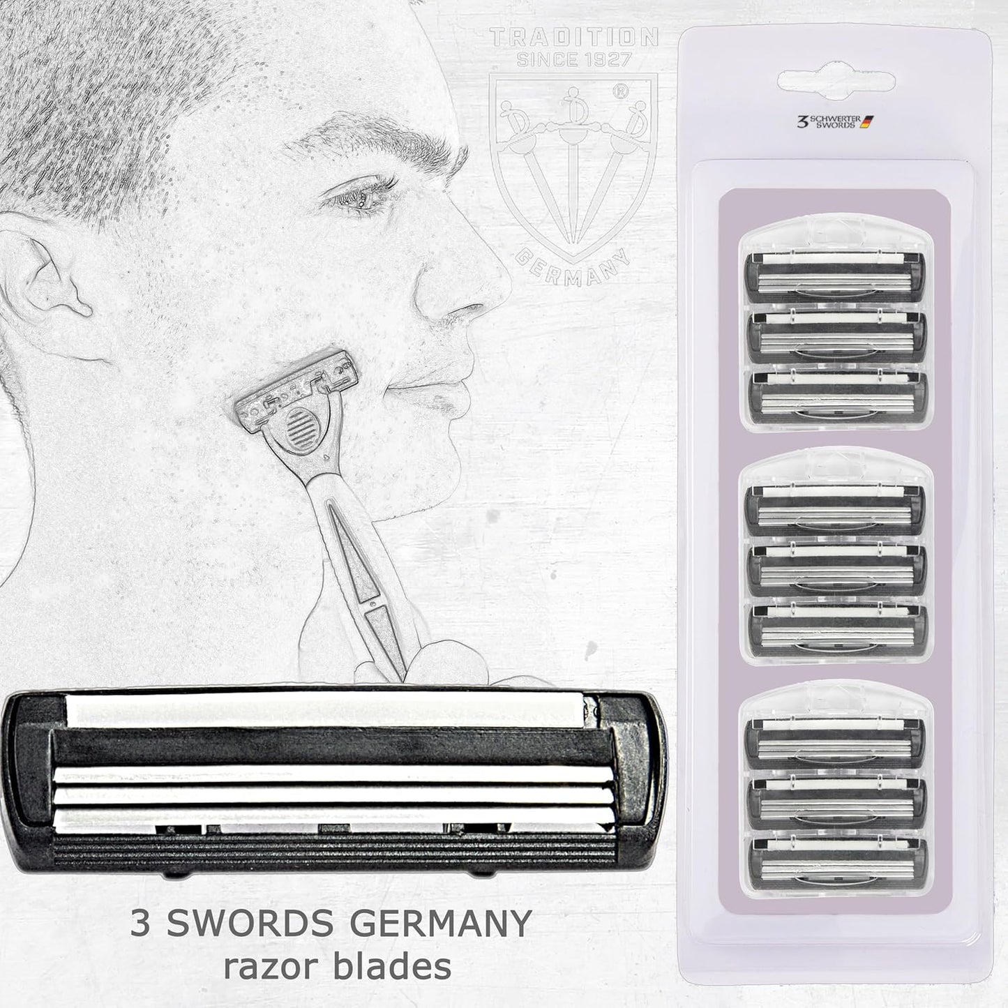 3 Swords Germany - Replacement blades for Men's Travel Set